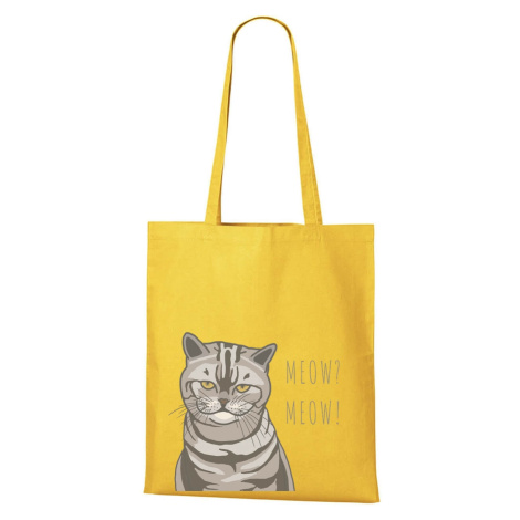DOBRÝ TRIKO Bavlněná taška s potiskem Naštvaná kočka Barva: Žlutá