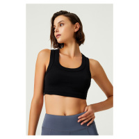 LOS OJOS x Melody Black Cotton Thick Strap Crop Top Tank