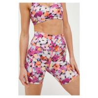 Tréninkové šortky Roxy Heart Into It fialová barva, vzorované, high waist, ERJNS03440