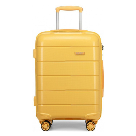 Konofactory Žlutý prémiový skořepinový kufr s TSA zámkem "Solid" - M (35l), L (65l)