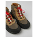 Khaki dětské outdoorové kotníkové boty se semišovými detaily Camper
