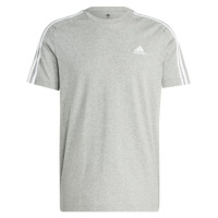 adidas ESSENTIALS SINGLE JERSEY 3-STRIPES Pánské triko, šedá, velikost