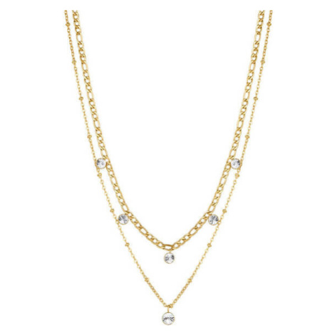 Brosway Pozlacený dvojitý náhrdelník s krystaly Symphonia BYM82