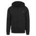Hooded Cotton Zip Jacket - black