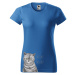 DOBRÝ TRIKO Dámské tričko s potiskem kočky Barva: Fialová