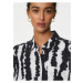 Černo-bílá dámská vzorovaná lněná košile Marks & Spencer