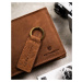 Pánská kožená peněženka a klíčenka PTN SET-M-N994-CHM