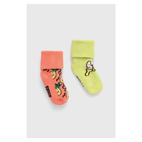 Dětské ponožky Happy Socks Kids Fruits Baby Terry Socks 2-pack žlutá barva