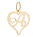 Přívěšek srdce s písmenem A ze žlutého zlata ZZ0437F