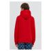 Mikina Tommy Jeans pánská, červená barva, s kapucí, s potiskem, DM0DM18418