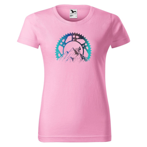 DOBRÝ TRIKO Dámské tričko s potiskem Horská jízda Barva: Růžová