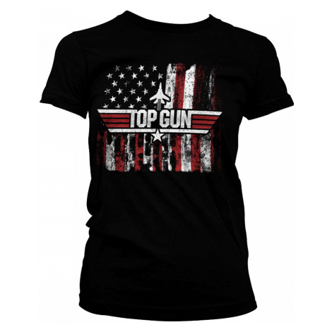 Top Gun tričko, America Girly Black, dámské HYBRIS