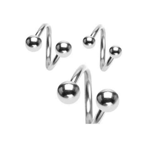 Piercing spirála do obočí s kuličkami 1,2 mm - Rozměr: 8 mm x 3 mm Šperky eshop