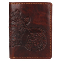 Lagen Pánská kožená peněženka 266-6401/M motorka - hnědá