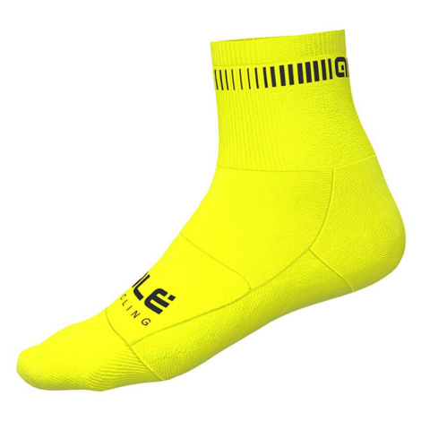 ALÉ Cyklistické ponožky klasické - LOGO Q-SKIN - žlutá