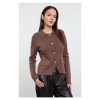 Trendyol Brown Premium Yarn/Special Yarn Basic Knitwear Cardigan