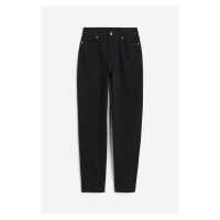 H & M - Keprové kalhoty Mom Loose Fit - černá