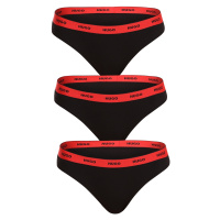 3PACK dámská tanga HUGO černá (50480150 005)