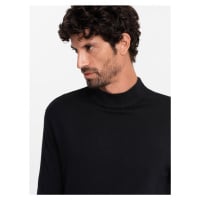 Ombre Men's knitted half turtleneck with viscose - mustard