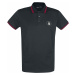 EMP Premium Collection Cierna polokošela s výšivkou a cervenými detailmi Tričko černá