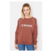 Trendyol Sweatshirt - Brown - Oversize