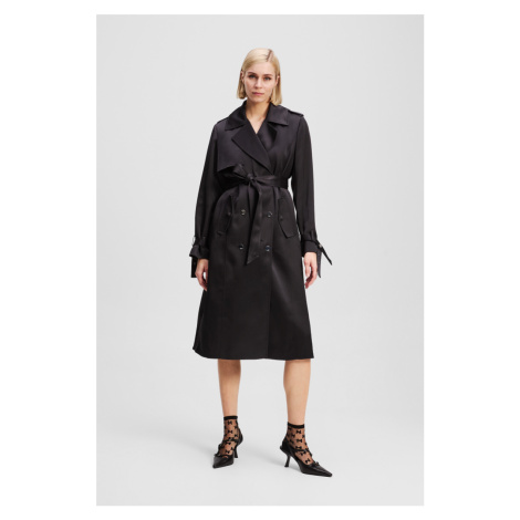 Kabát karl lagerfeld fluid trench coat black