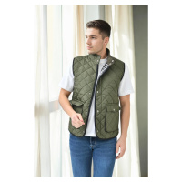 83925 Dewberry Mens Vest with Side Pockets-Khaki