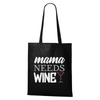 DOBRÝ TRIKO Nákupní taška Mama needs wine Barva: Černá
