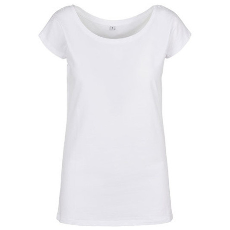 Build Your Brand Dámské tričko se širokým výstřihem BB013 White