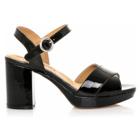 Černé lesklé páskové sandály Maria Mare
