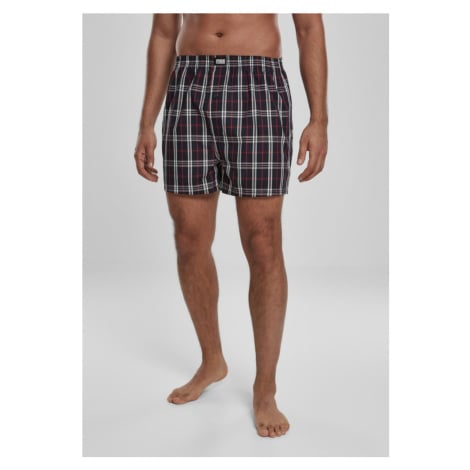 Woven Plaid Boxer Shorts 2-Pack - red/navy Urban Classics