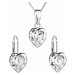 Sada šperků s krystaly Swarovski náušnice, řetízek a přívěsek bílé srdce 39141.1