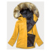 Žlutá dámská zimní bunda s kapucí (J9-066)