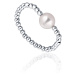 JwL Luxury Pearls Minimalistický stříbrný prsten s pravou sladkovodní perlou JL0790
