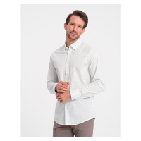 Pánská bavlněná košile mikro vzor REGULAR FIT - V1 - ESPIR