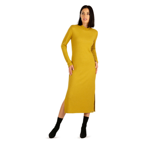 Litex Dámské šaty s dlouhým rukávem 7C033 žlutá