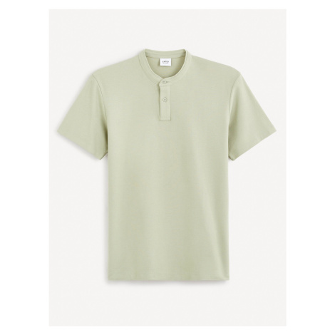 Světle zelené pánské basic polo tričko Celio Gesohel