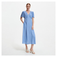 Reserved - Viskózové šaty s potiskem - Modrá