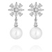 Éternelle Náušnice s perlou a zirkony Augustina E1447-EP5670A Stříbrná Bílá