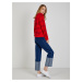 Červená dámská kostkovaná mikina Calvin Klein Jeans Holiday