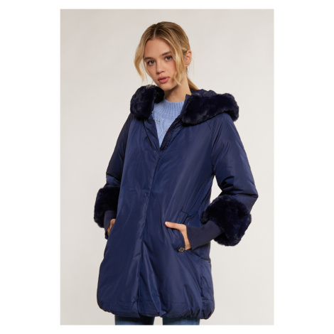 Monnari Kabáty Dámský kabát s aplikací Navy Blue