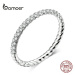 Stříbrný minimalistický prsten s kamínky SCR624 LOAMOER