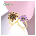 Stříbrný pozlacený prsten s květinou FanTurra