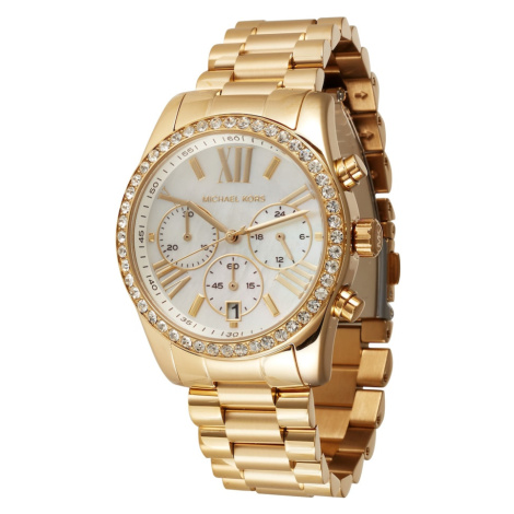 MICHAEL Michael Kors Analogové hodinky 'Lexington' zlatá / perlově bílá / průhledná