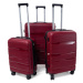Rogal Červená sada 3 luxusních skořepinových kufrů "Royal" - M (35l), L (65l), XL (100l)