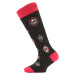 LASTING dětské merino lyžařské ponožky SJA, černá/červená