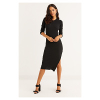 Cool & Sexy Women's Black Zippered Side Camisole Midi Dress CHB53