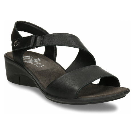 Černé kožené dámské sandály