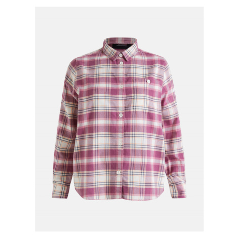 Košile peak performance w cotton flannel shirt růžová