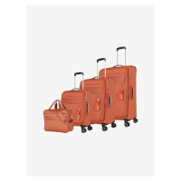 Sada oranžových cestovních kufrů Travelite Miigo 4w S,M,L + BB Copper/chutney